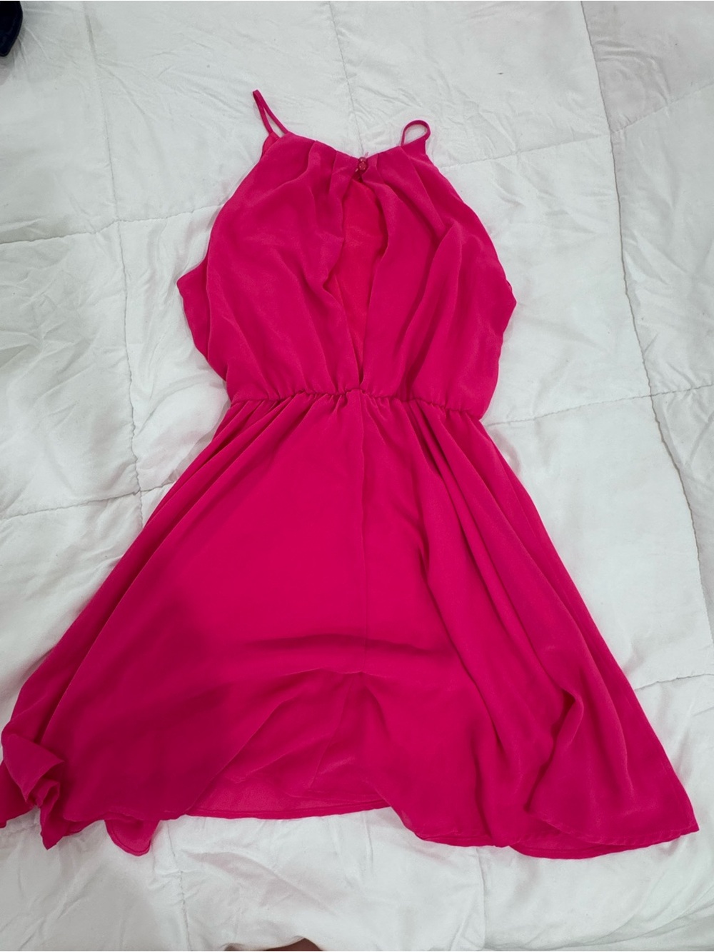 Women’s Hot Pink Sleeveless A-Line Dress minor flaw by button